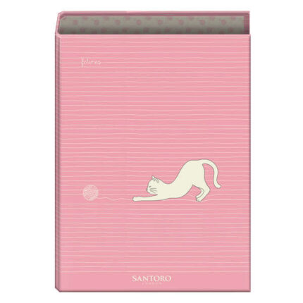Dohe Santoro Felines Cartellina a 4 anelli formato Folio - Copertina in cartoncino rivestito - Anelli nichelati da 40 mm