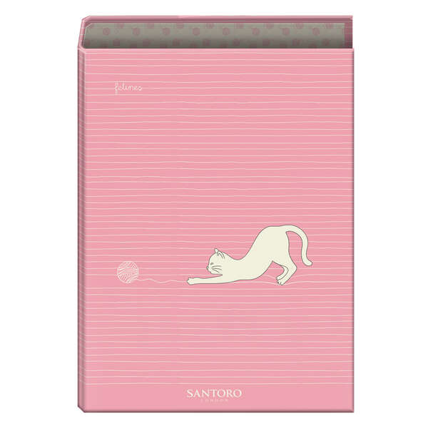 Dohe Santoro Felines Cartellina a 4 anelli formato Folio - Copertina in cartoncino rivestito - Anelli nichelati da 40 mm