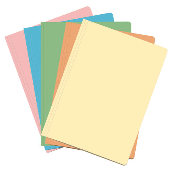 Dohe Confezione da 50 cartelline in cartoncino - Formato Folio - Fessura per fastener - Colori chiari assortiti