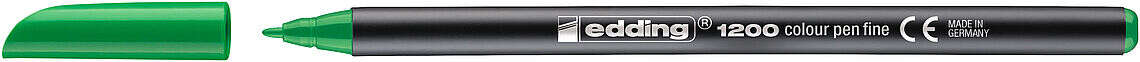 Edding 1200 Pennarello - Punta tonda - Tratto 1 mm - Inchiostro a base d'acqua - Colore verde neon
