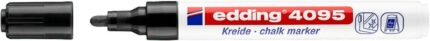 Edding 4095 Pennarello a gesso liquido - Punta tonda - Tratto tra 2 e 3 mm - Odore neutro  - Colore nero
