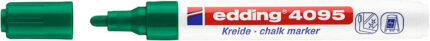 Edding 4095 Pennarello a gesso liquido - Punta tonda - Tratto tra 2 e 3 mm - Odore neutro  - Colore verde