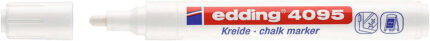 Edding 4095 Pennarello a gesso liquido - Punta tonda - Tratto tra 2 e 3 mm - Odore neutro  - Colore bianco