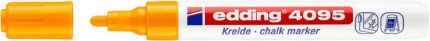 Edding 4095 Pennarello a gesso liquido - Punta tonda - Tratto tra 2 e 3 mm - Odore neutro  - Colore arancione neon
