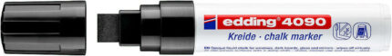 Edding 4090 Pennarello a gesso liquido - Punta smussata - Tratto tra 4 e 15 mm - Odore neutro - Colore nero