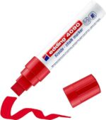 Edding 4090 Pennarello a gesso liquido - Punta smussata - Tratto da 4 a 15 mm - Odore neutro - Colore rosso - immagine 2