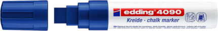 Edding 4090 Pennarello a gesso liquido - Punta smussata - Tratto da 4 a 15 mm - Odore neutro - Colore blu