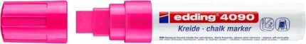 Edding 4090 Pennarello a gesso liquido - Punta smussata - Tratto da 4 a 15 mm - Odore neutro - Colore rosa neon