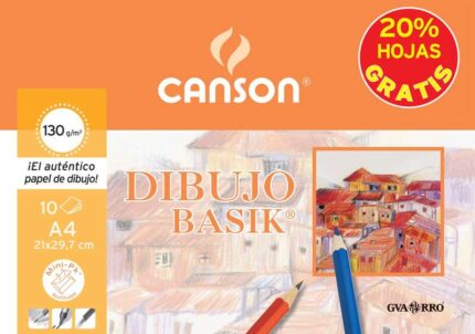Canson Minipack da 10 fogli da disegno Basik Liscio 21x29