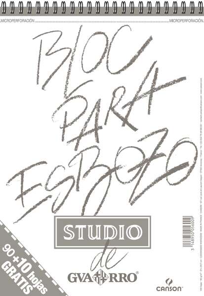 Blocco da disegno Canson A4 90+10 fogli in omaggio - Grana leggera 90 g - Formato album con spirale microperforata - Colore bianco naturale
