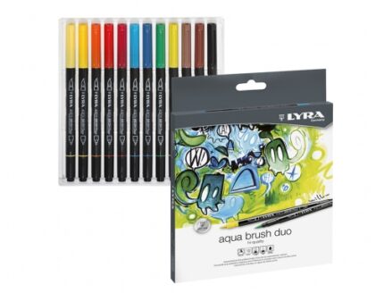 Lyra Aqua Brush Duo Pack 12 pennarelli a doppia punta - Punta a pennello 4 mm