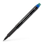 Faber-Castell Multimark Pennarello permanente - Larghezza tratto 0,4 mm - Gomma integrata - Resistente alla luce e all'acqua - Colore blu - immagine 3
