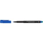 Faber-Castell Multimark Pennarello permanente - Larghezza tratto 1 mm - Gomma integrata - Resistente alla luce e all'acqua - Colore blu - immagine 2