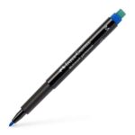 Faber-Castell Multimark Pennarello permanente - Larghezza tratto 1 mm - Gomma integrata - Resistente alla luce e all'acqua - Colore blu - immagine 3
