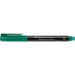 Faber-Castell Multimark Pennarello permanente - Larghezza tratto 1 mm - Gomma integrata - Resistente alla luce e all'acqua - Colore verde