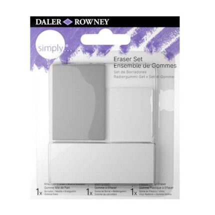Daler Rowney Simply Confezione da 3 Gomme da Cancellare per Disegno - Standard