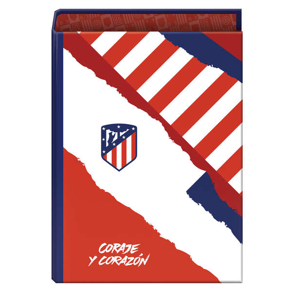 Dohe Atletico de Madrid Coraje y Corazon Raccoglitore a 4 anelli formato Folio - Copertina in cartoncino rivestito - Anelli nichelati da 40 mm