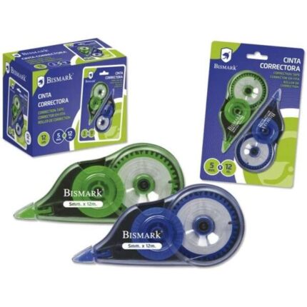Bismark Confezione da 2 nastri correttori 5 mm x 12 m - Corpo trasparente - Forma ergonomica