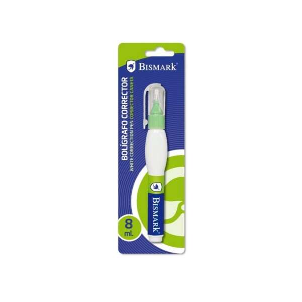 Bismark Penna Correttrice 8 ml - Punta Metallica Sottile - Alta Precisione - Design Ergonomico