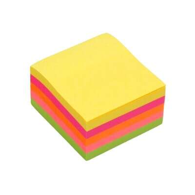 Bismark Blocco da 450 foglietti adesivi 76x76 mm - Colori neon assortiti