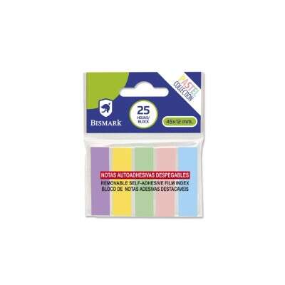 Bismark Confezione da 125 segnalini adesivi 45 mm x 12 mm - Colori pastello assortiti