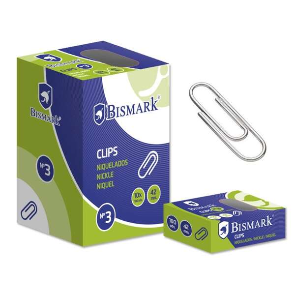 Bismark Confezione da 100 graffette n. 3 42 mm - Nichelate