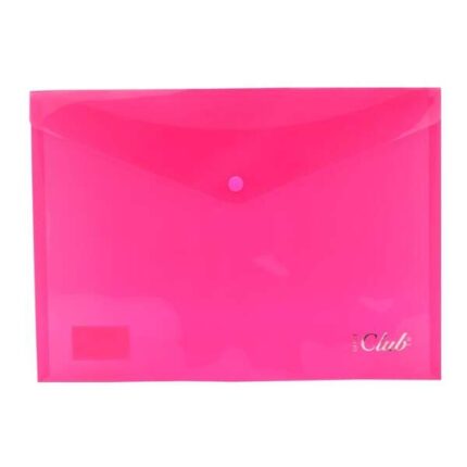 Busta porta documenti A4 Ingraf - Chiusura a clip - Polipropilene trasparente - Colore rosa