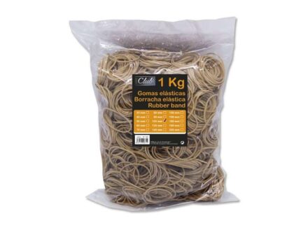 Office Sacchetto da 1 kg di elastici da 100 mm - Alta qualità - Colore marrone