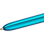 Bic 4 Colours Shine Penna a sfera retrattile - Punta da 1 mm - Tratto da 0,4 mm - Inchiostro a base di olio - Corpo blu metallizzato/bianco - 4 colori - immagine 3