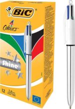 Bic 4 Colours Shine Penna a sfera retrattile - Punta da 1 mm - Tratto da 0