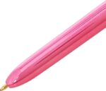 Bic 4 Colours Shine Penna a sfera retrattile - Punta da 1 mm - Tratto da 0,4 mm - Inchiostro a base di olio - Corpo rosa metallizzato/bianco - 4 colori - immagine 3
