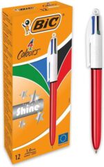Bic 4 Colours Shine Penna a sfera retrattile - Punta da 1 mm - Tratto da 0