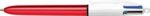 Bic 4 Colours Shine Penna a sfera retrattile - Punta da 1 mm - Tratto da 0,4 mm - Inchiostro a base di olio - Corpo rosso metallizzato/bianco - 4 colori - immagine 3