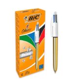 Bic 4 Colours Shine Penna a sfera retrattile - Punta da 1 mm - Tratto da 0