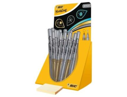 Bic Marking Metallic Espositore da 24 pennarelli indelebili - Punta 1