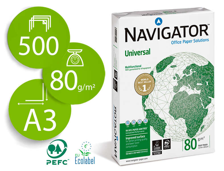 Navigator Carta A3 80 g 297x420 mm (500 fogli) Bianca