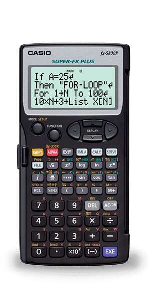 Casio FX-5800PLUS Calcolatrice programmabile da tavolo - Display a 4 righe - 664 funzioni - 26 memorie - 128 formule memorizzate - Alimentazione a batterie