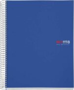Miquel Rius Notebook8 Quaderno a spirale formato A4 - 200 fogli da 70 g microperforati con 4 fori - Copertina in polipropilene - Griglia 5x5 - Colore blu