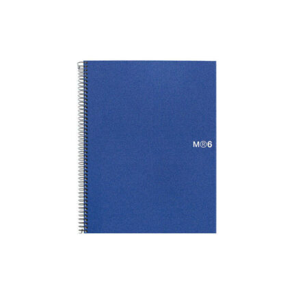 Miquel Rius Notebook6 Quaderno a spirale formato A5 - 150 fogli da 70 g microperforati con 2 fori - Copertina in polipropilene - Griglia 5x5 - Colore blu