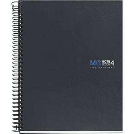 Miquel Rius Notebook4 Quaderno a spirale formato A5 - 160 fogli lisci microperforati con 2 fori - Copertina in cartoncino extra rigido - Colore grigio scuro