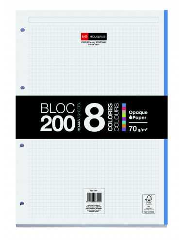 Miquel Rius Bloc8 Blocco rilegato formato A4 Griglia 5x5 mm - 200 fogli da 70 g con 4 fori - Base in cartoncino