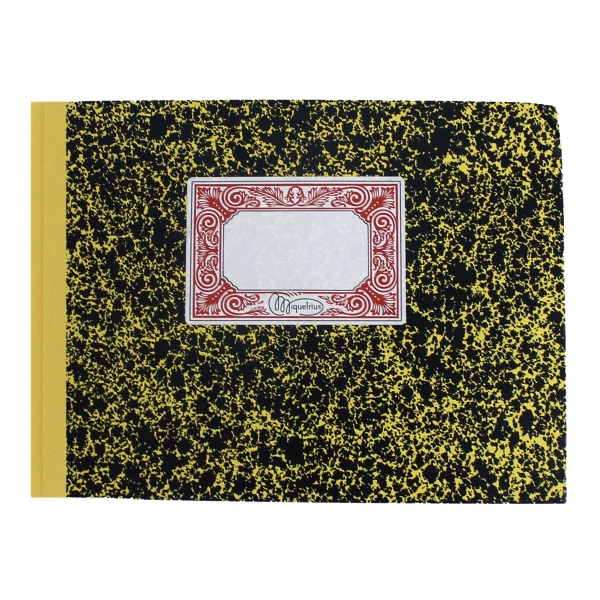 Miquel Rius Quaderno Cartone Conti Correnti Formato 4° orizzontale 100 fogli - Copertina in cartone accoppiato - Dorso in tela incollata - Colore rosso marmorizzato