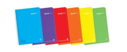 Enri Plus Quaderno a spirale formato quarto a quadretti 4x4 mm - 80 fogli da 90 g con margine - Copertina in plastica - Colori assortiti