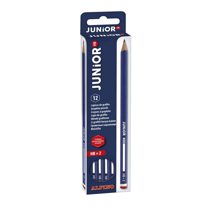 Alpino Junior Pack con 12 matite di grafite HB con puntina - Spazio per la personalizzazione -