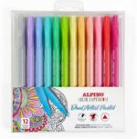 Alpino Color Experience Confezione da 12 pennarelli pastello a doppia punta - Forma triangolare ergonomica - Punte fine liner da 0