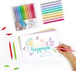 Alpino Color Experience Confezione da 12 pennarelli pastello a doppia punta - Forma triangolare ergonomica - Punte fine liner da 0,7 mm e pennello da 2,9 mm - Colori assortiti - immagine 4