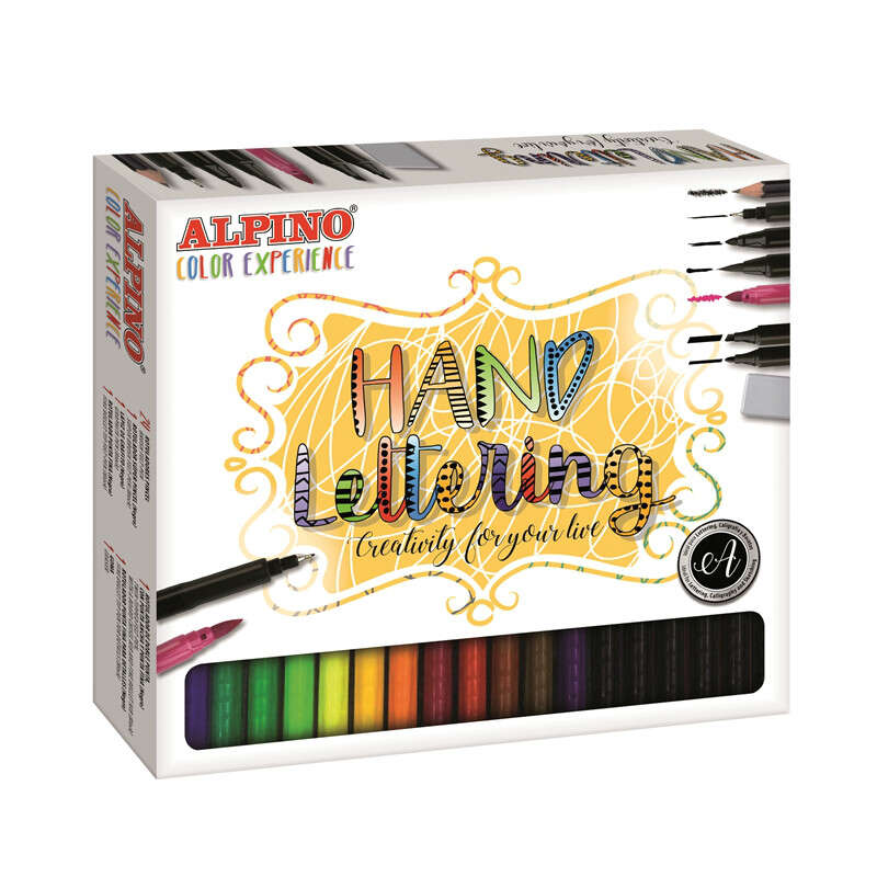 Alpino Color Experience Pack da 24 pennarelli per hand lettering + 1 pennarello con punta super pennello Alpino Color Experience Pack da 24 pennarelli per hand lettering + 1 pennarello con punta super pennello