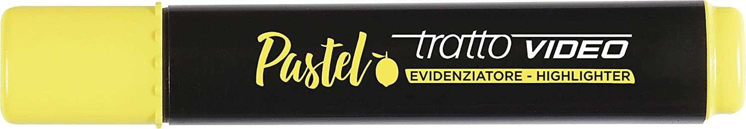 Tratto Video Pastello Pennarello fluorescente - Punta smussata - Inchiostro a base d'acqua - Asciugatura rapida - Colore giallo limone
