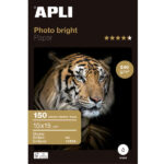 Apli Confezione da 150 fogli di carta fotografica Photobright 10x15 cm 240 g - Finitura lucida - Adatta per stampanti a getto d'inchiostro