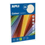 Confezione Apli con 100 fogli di carta A4 - 20 fogli per colore - Colori assortiti pastello